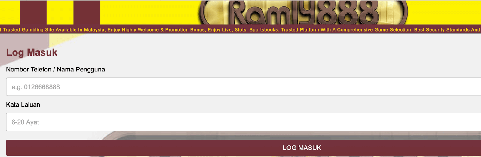 Ramly888-Slot-Login-banner